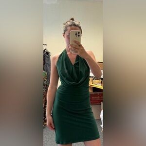 Elegant Green Halter Dress